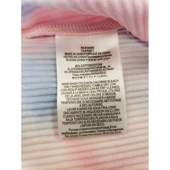 BCBGeneration Tie-Dye Crop Top Women's SMALL Pink White Blue Stretch Cotton NEW - Picture 6 of 10